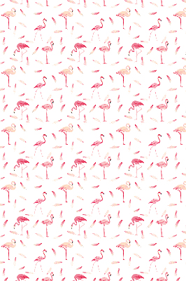 Store enrouleur les flamants roses et leurs plumes