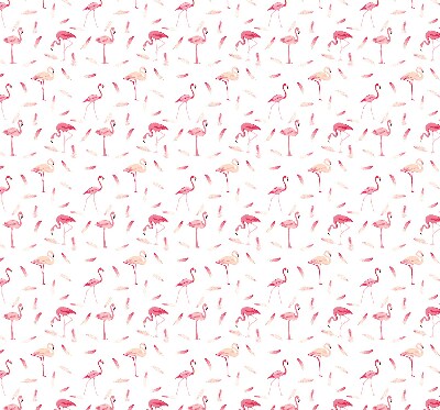 Store enrouleur les flamants roses et leurs plumes