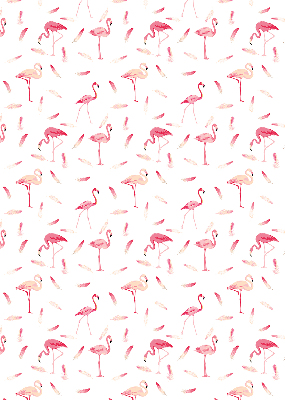 Store enrouleur les flamants roses et leurs plumes
