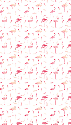 Store enrouleur les flamants roses et leurs plumes