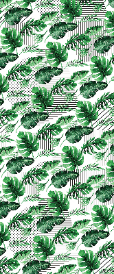 Store intérieur fenêtre avec feuilles tropicales