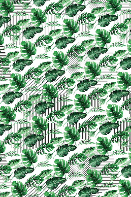 Store intérieur fenêtre avec feuilles tropicales