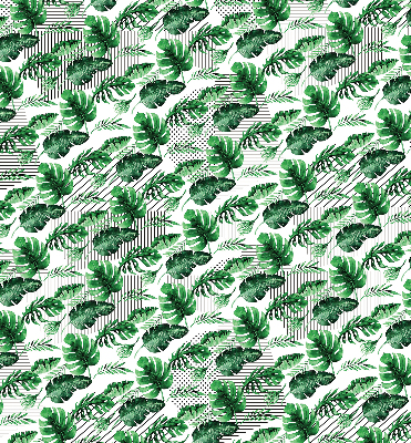Store intérieur fenêtre avec feuilles tropicales