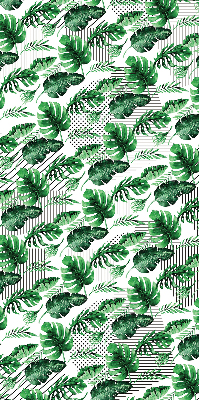 Store intérieur fenêtre avec feuilles tropicales