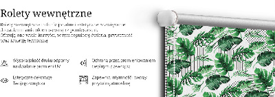 Store intérieur fenêtre avec feuilles tropicales