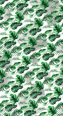 Store intérieur fenêtre avec feuilles tropicales