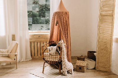 Store intérieur fenêtre avec motif de palmiers carrelés