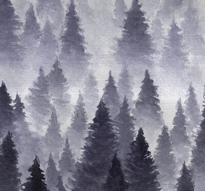 Store enrouleur en couleur Forêt brumeuse