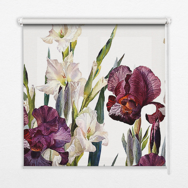 Store intérieur fenêtre avec petites fleurs