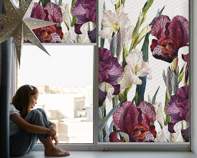 Store intérieur fenêtre avec petites fleurs