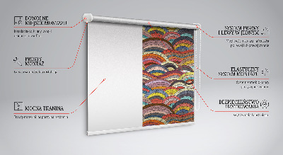 Store intérieur fenêtre avec vagues et demi-cercles