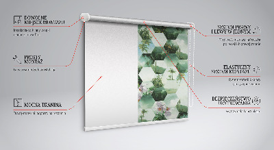 Store intérieur fenêtre à motifs d'hexagones verts