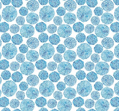 Store enrouleur cercles de pétales bleus