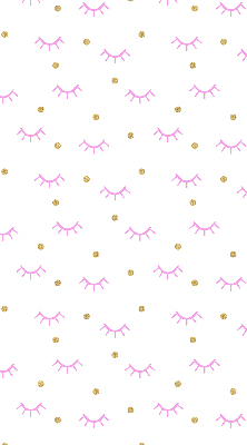 Store intérieur avec sourcils dessinés et points