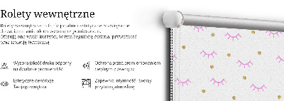 Store intérieur avec sourcils dessinés et points