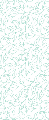 Store intérieur fenêtre avec feuilles turquoise