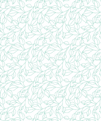 Store intérieur fenêtre avec feuilles turquoise