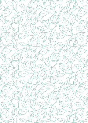 Store intérieur fenêtre avec feuilles turquoise
