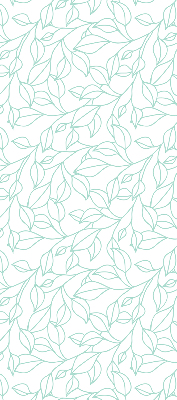 Store intérieur fenêtre avec feuilles turquoise