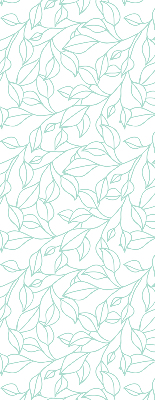 Store intérieur fenêtre avec feuilles turquoise