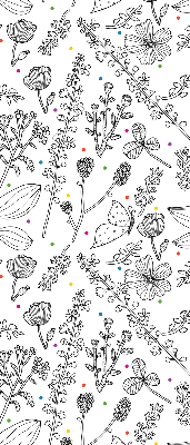Store intérieur fenêtre avec plantes dessinées
