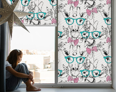 Store intérieur girafe à lunettes