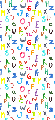 Store intérieur fenêtre avec lettres colorées