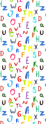 Store intérieur fenêtre avec lettres colorées