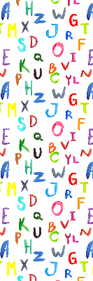 Store intérieur fenêtre avec lettres colorées