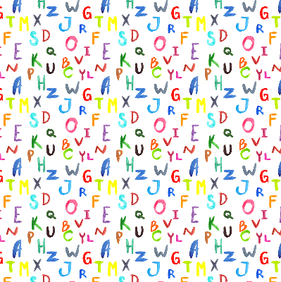 Store intérieur fenêtre avec lettres colorées