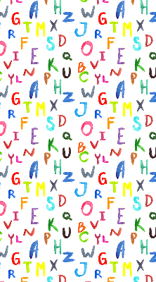 Store intérieur fenêtre avec lettres colorées