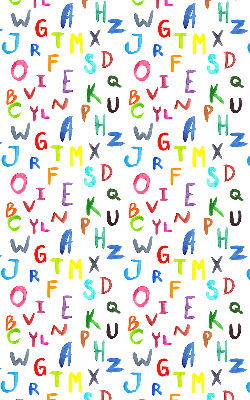 Store intérieur fenêtre avec lettres colorées