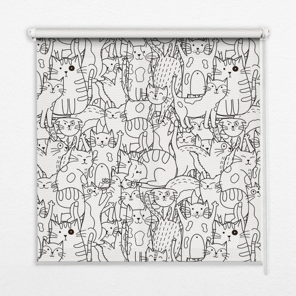 Store enrouleur avec motif de chats dessinés