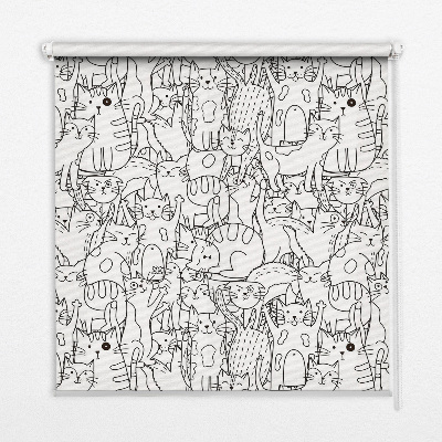 Store enrouleur avec motif de chats dessinés