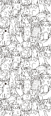 Store enrouleur avec motif de chats dessinés