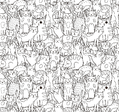 Store enrouleur avec motif de chats dessinés