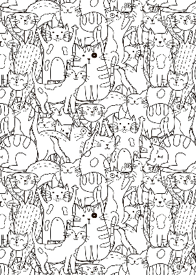 Store enrouleur avec motif de chats dessinés