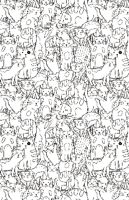 Store enrouleur avec motif de chats dessinés