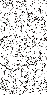 Store enrouleur avec motif de chats dessinés
