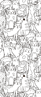 Store enrouleur avec motif de chats dessinés