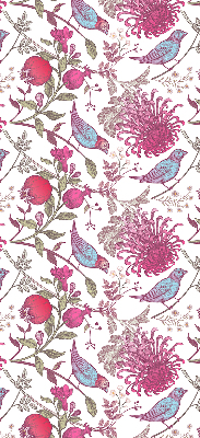 Store enrouleur des oiseaux colorés parmi les fleurs