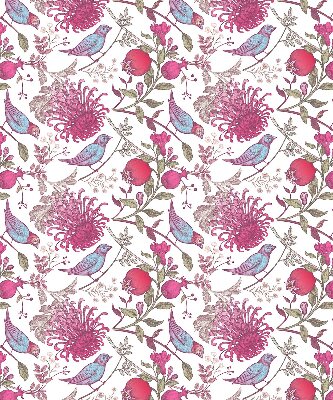 Store enrouleur des oiseaux colorés parmi les fleurs