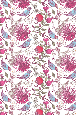 Store enrouleur des oiseaux colorés parmi les fleurs