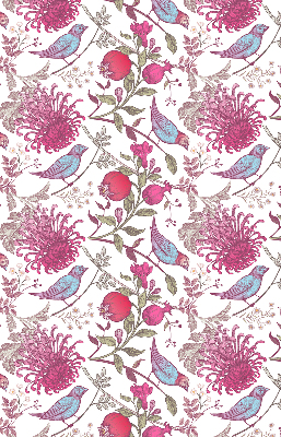 Store enrouleur des oiseaux colorés parmi les fleurs