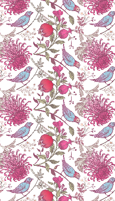 Store enrouleur des oiseaux colorés parmi les fleurs