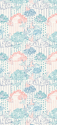 Store enrouleur avec des nuages colorés et des motifs