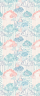 Store enrouleur avec des nuages colorés et des motifs