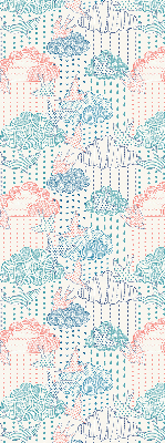 Store enrouleur avec des nuages colorés et des motifs