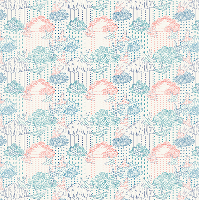 Store enrouleur avec des nuages colorés et des motifs