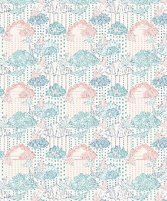 Store enrouleur avec des nuages colorés et des motifs